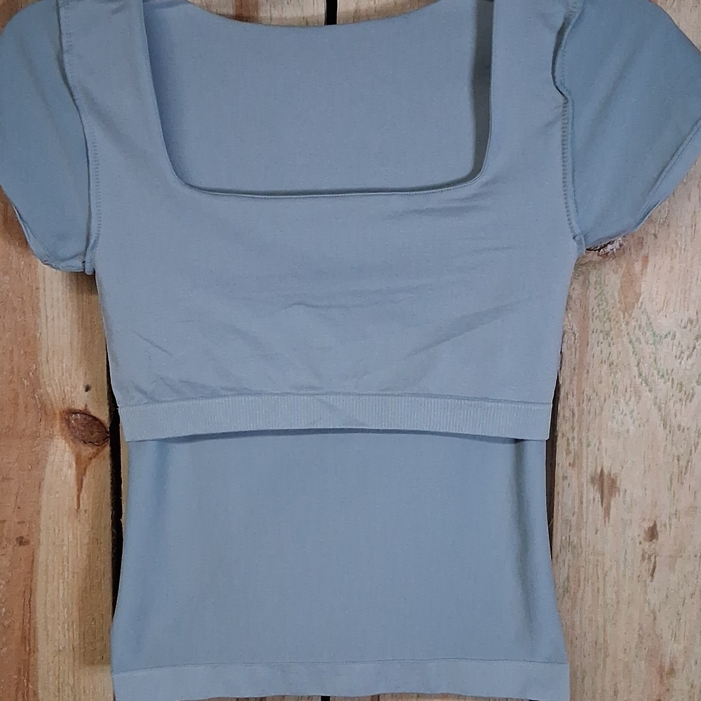 Womens Wallflower NWT Insta-Smooth Square Neck Top Size S/M Mint Green Cropped - Picture 6 of 8